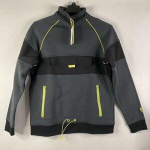 WESC Pullover Sweatshirt Hoodie Jacket Quarter Zip Pockets‎ Gray Unisex S/M NWT